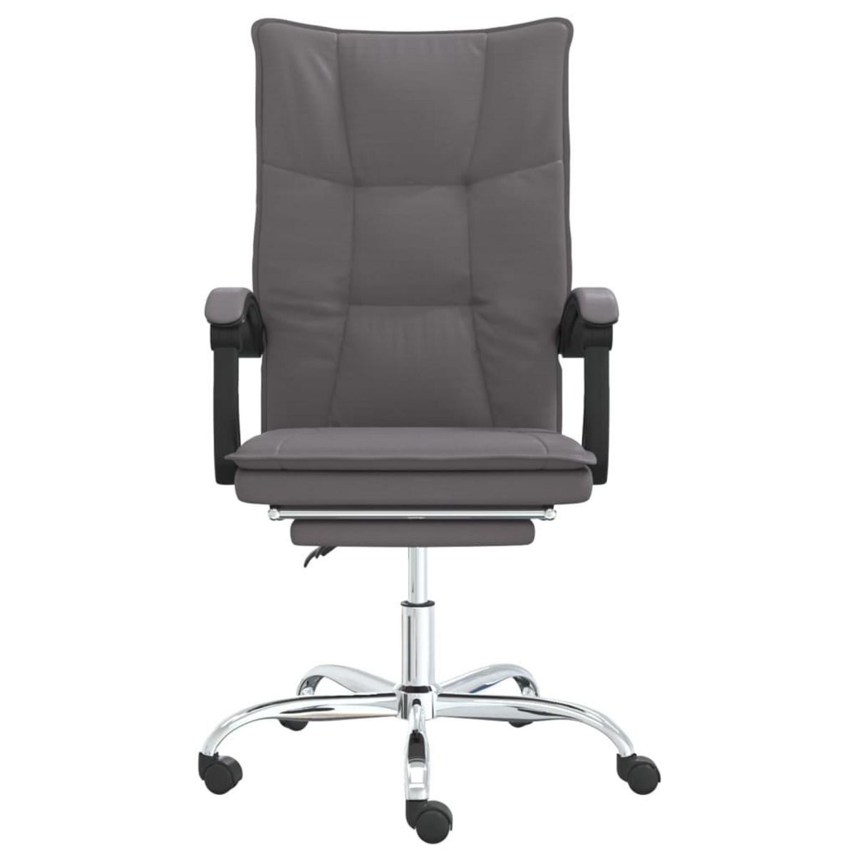 VIDAXL Fauteuil inclinable de bureau Gris Similicuir