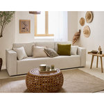 BEST MOBILIER Topaze - canapé 3 places - convertible avec coffre - en tissu velours relief. Coloris disponibles : Vert, Gris, Beige, Marron, Orange