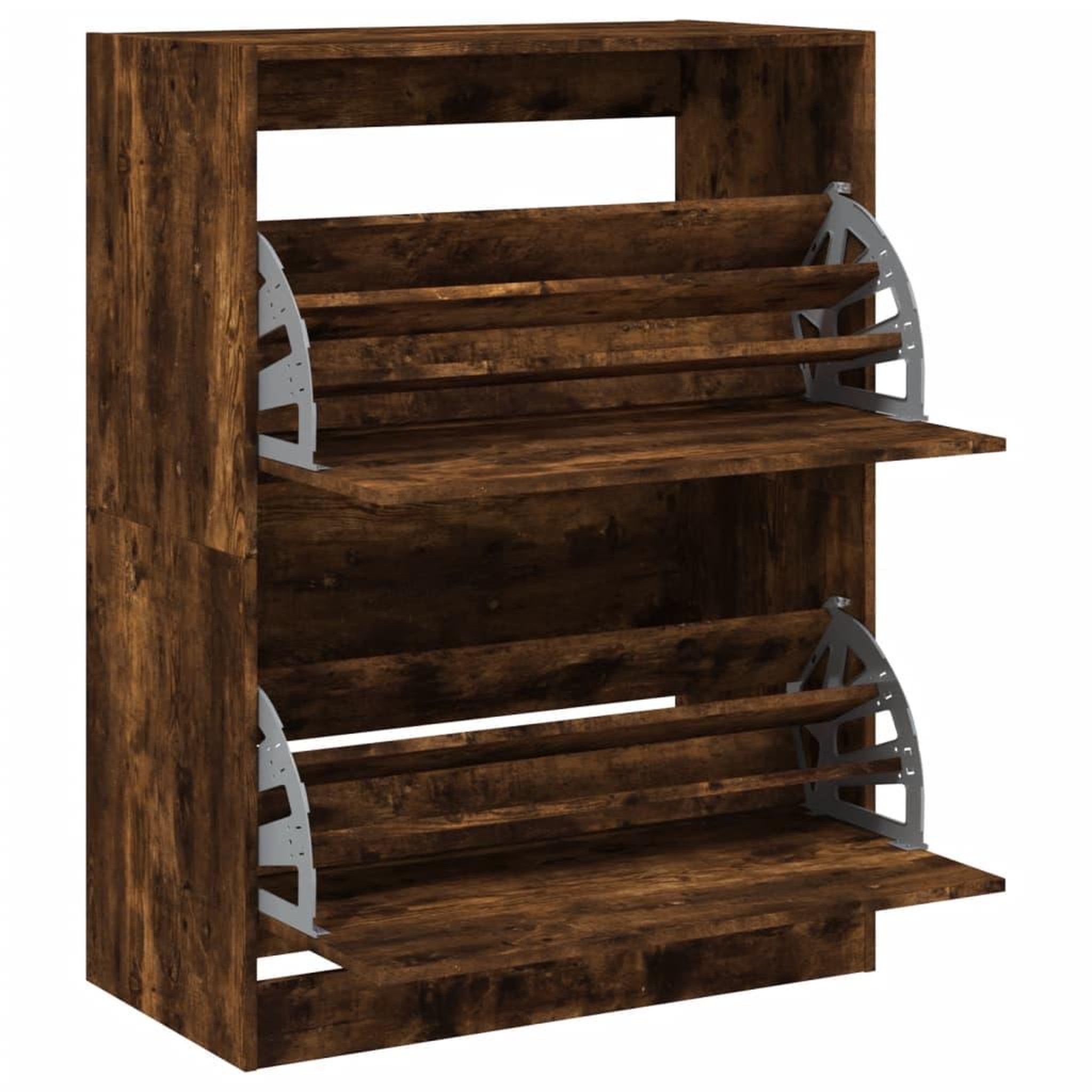 Voir la diapositive 5 : VIDAXL Armoire a chaussures 2 tiroirs rabattables chene fume