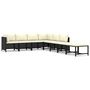 Voir la diapositive 2 : VIDAXL Salon de jardin 8 pcs avec coussins Resine tressee Noir