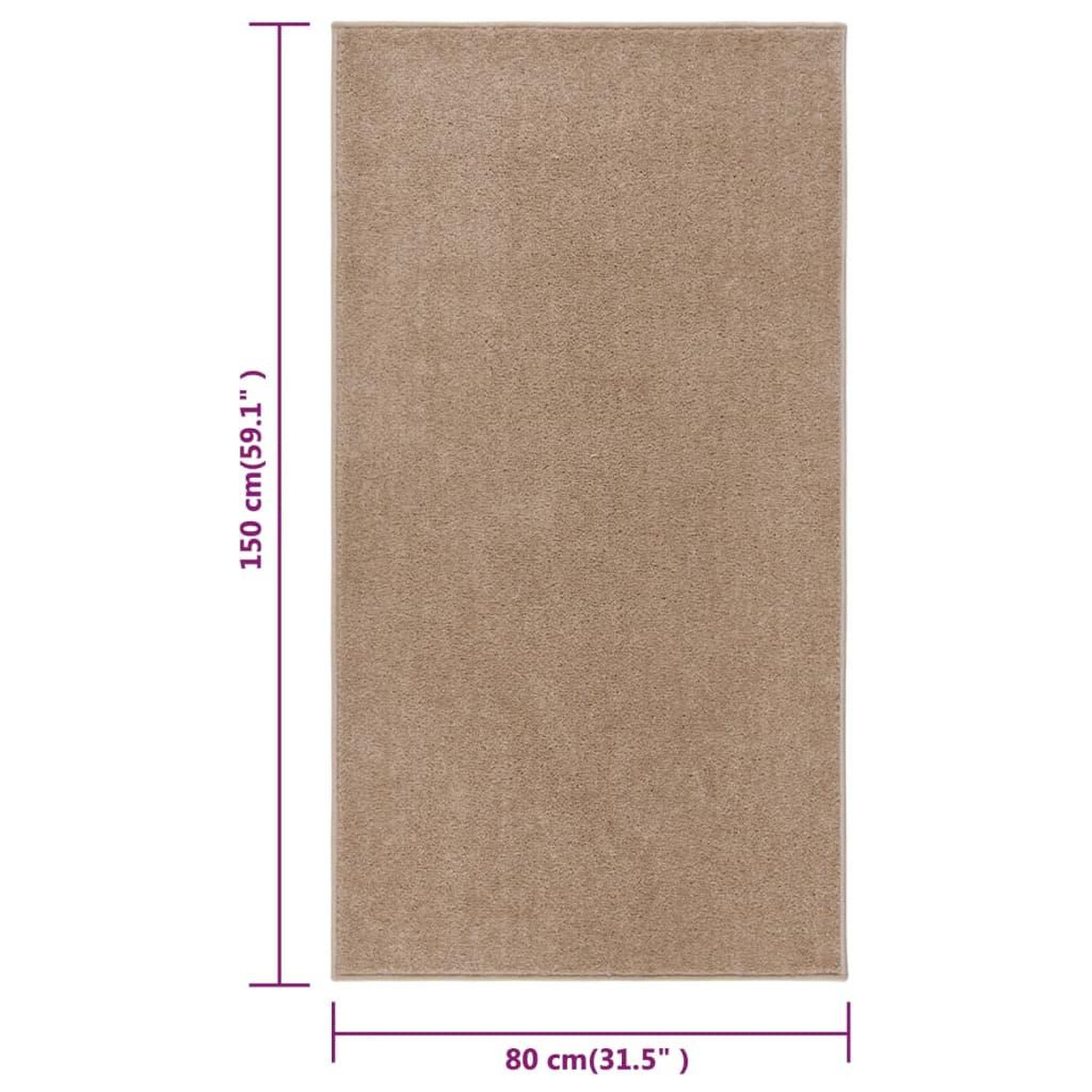 Voir la diapositive 6 : VIDAXL Tapis a poils courts 80x150 cm Marron