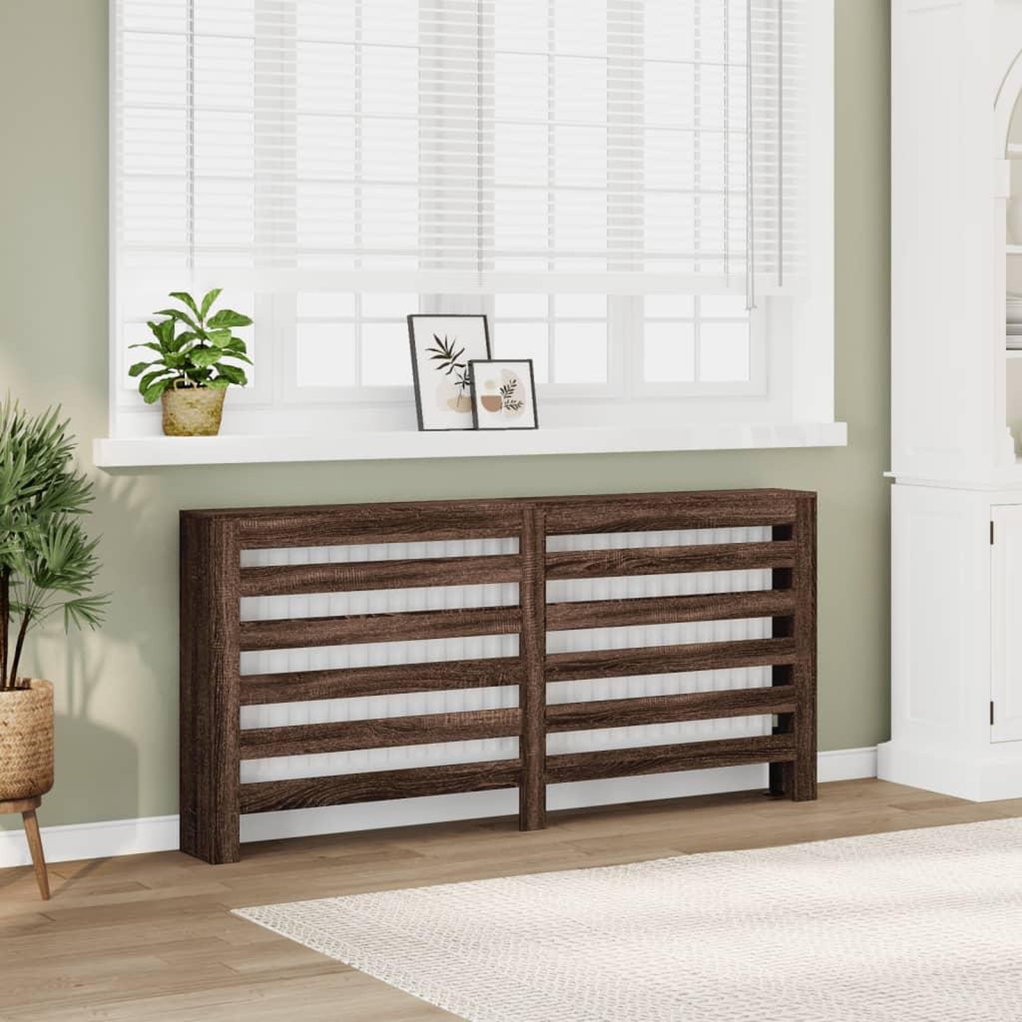 VIDAXL Cache-radiateur chene marron 175x20x82 cm bois d'ingenierie