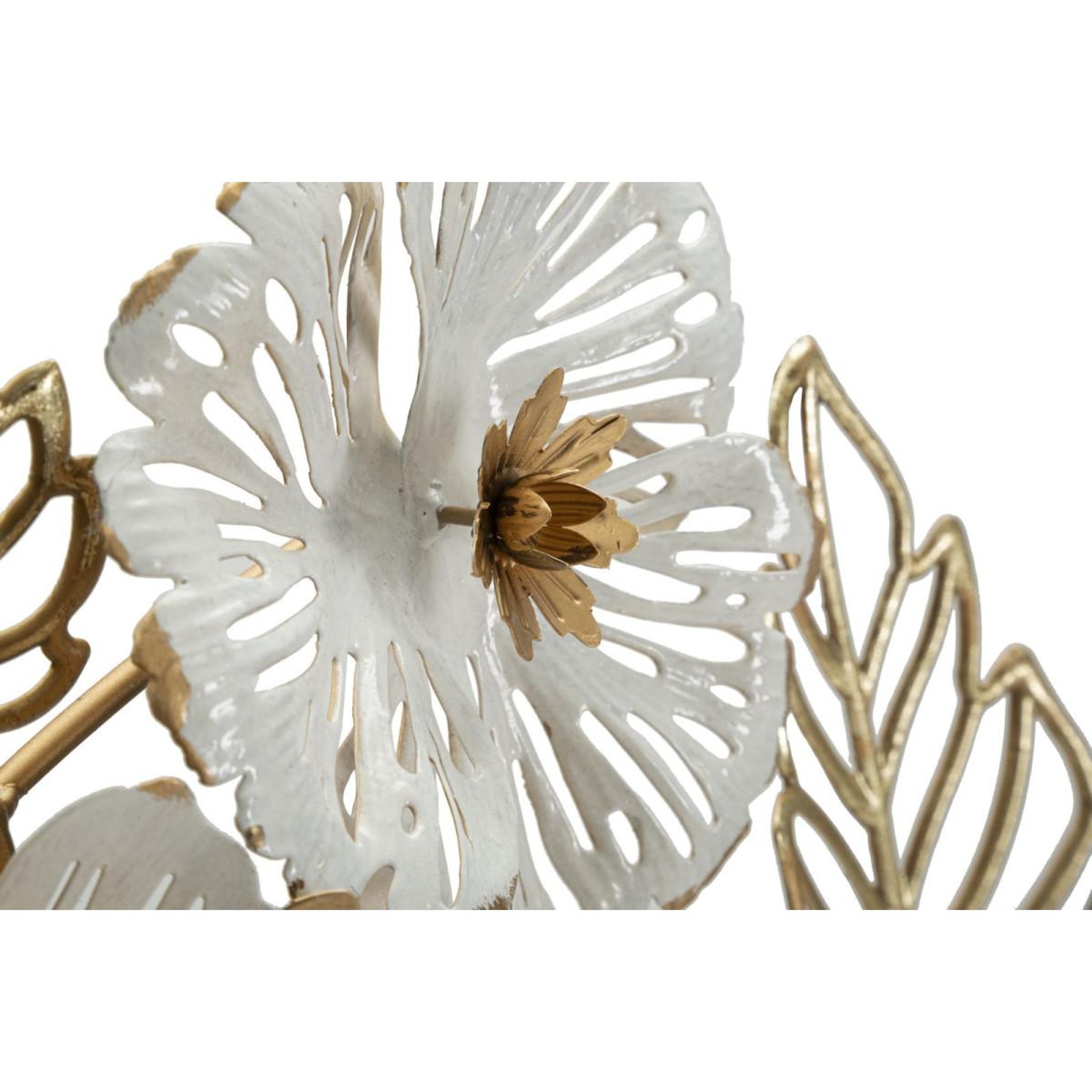 Voir la diapositive 3 : Paris Prix Décoration murale en métal  whity  73cm blanc & or