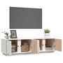 Voir la diapositive 5 : VIDAXL Meuble TV Blanc 140x40x40 cm Bois de pin massif