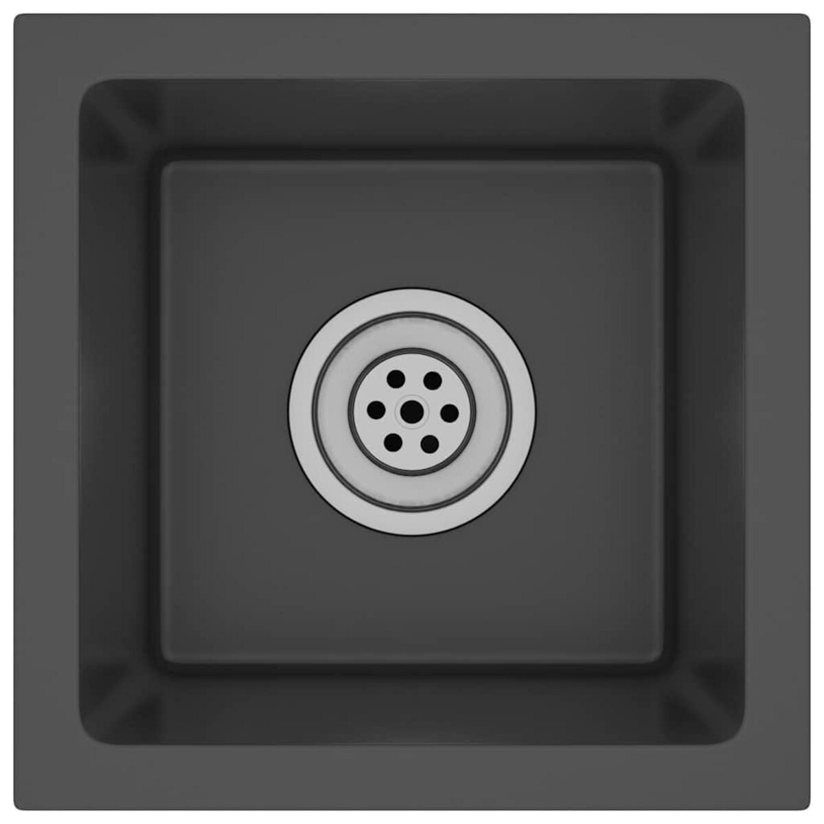 VIDAXL Evier de cuisine fait main Noir Acier inoxydable