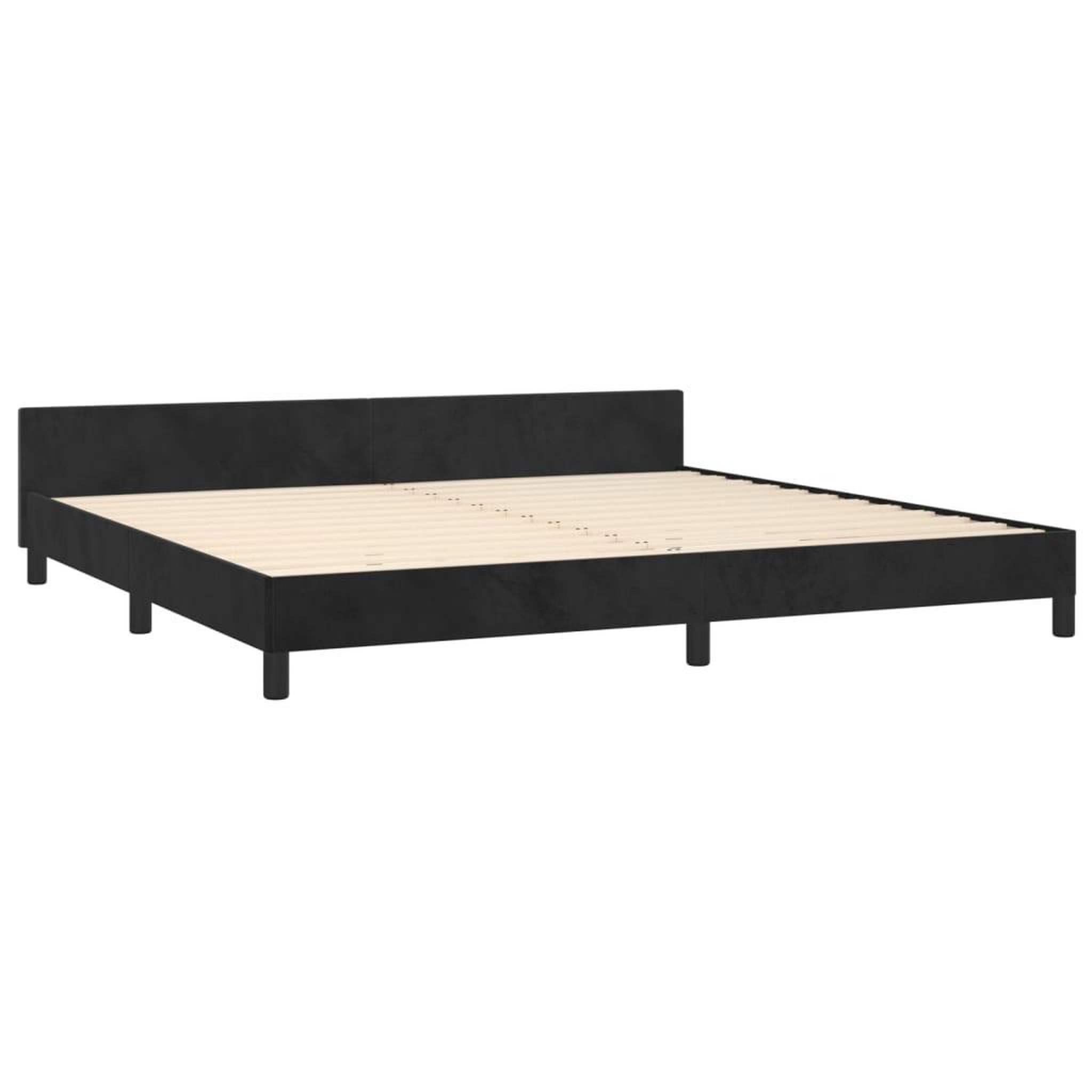 Voir la diapositive 5 : VIDAXL Cadre de lit sans matelas noir 200x200 cm velours