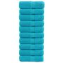 Voir la diapositive 1 : VIDAXL Serviettes de visage de qualité sup. SOLUND 10 pcs turquoise