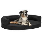 VIDAXL Matelas de lit ergonomique de chien 75x53 cm Aspect de lin Noir