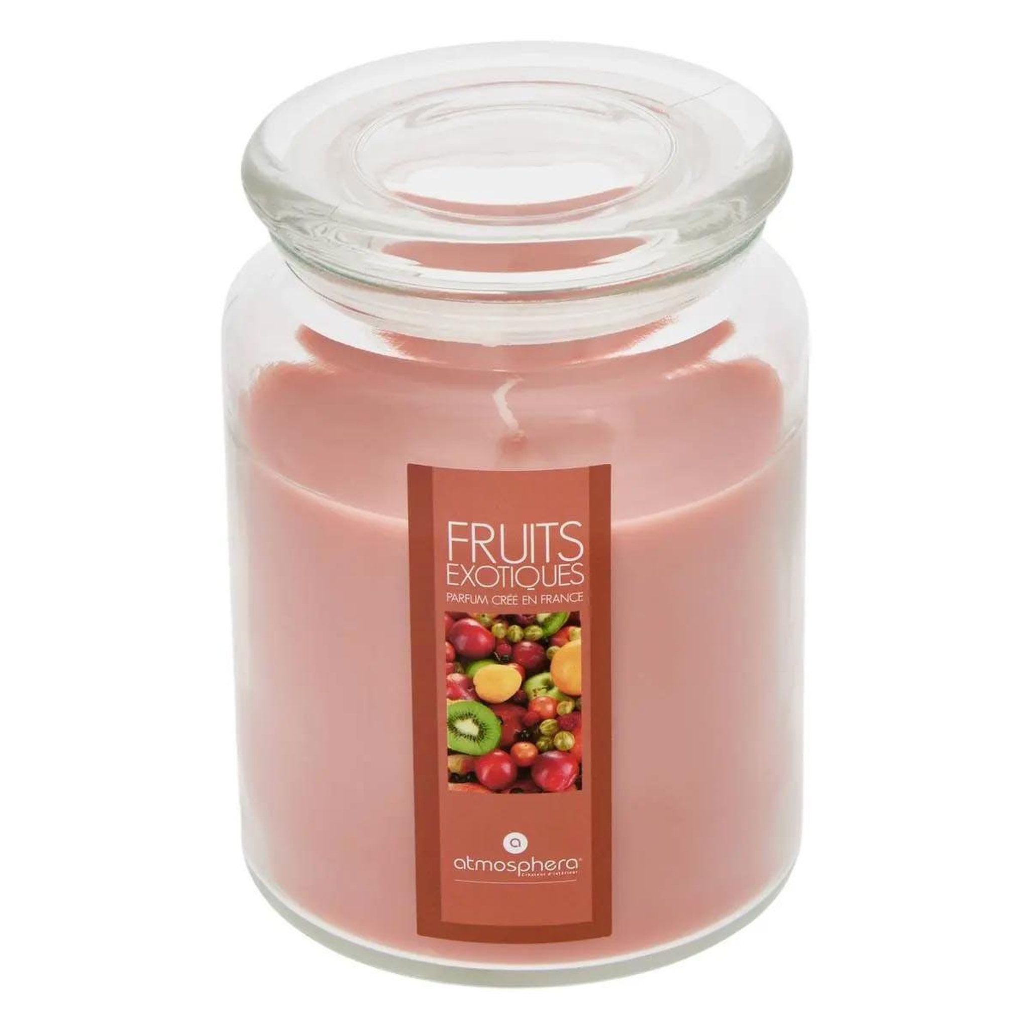 COMPTOIR DE LA BOUGIE Bougie parfumée en verre  couvercle  510g fruits exotiques