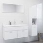 VIDAXL Ensemble de meubles de salle de bain Blanc brillant Agglomere