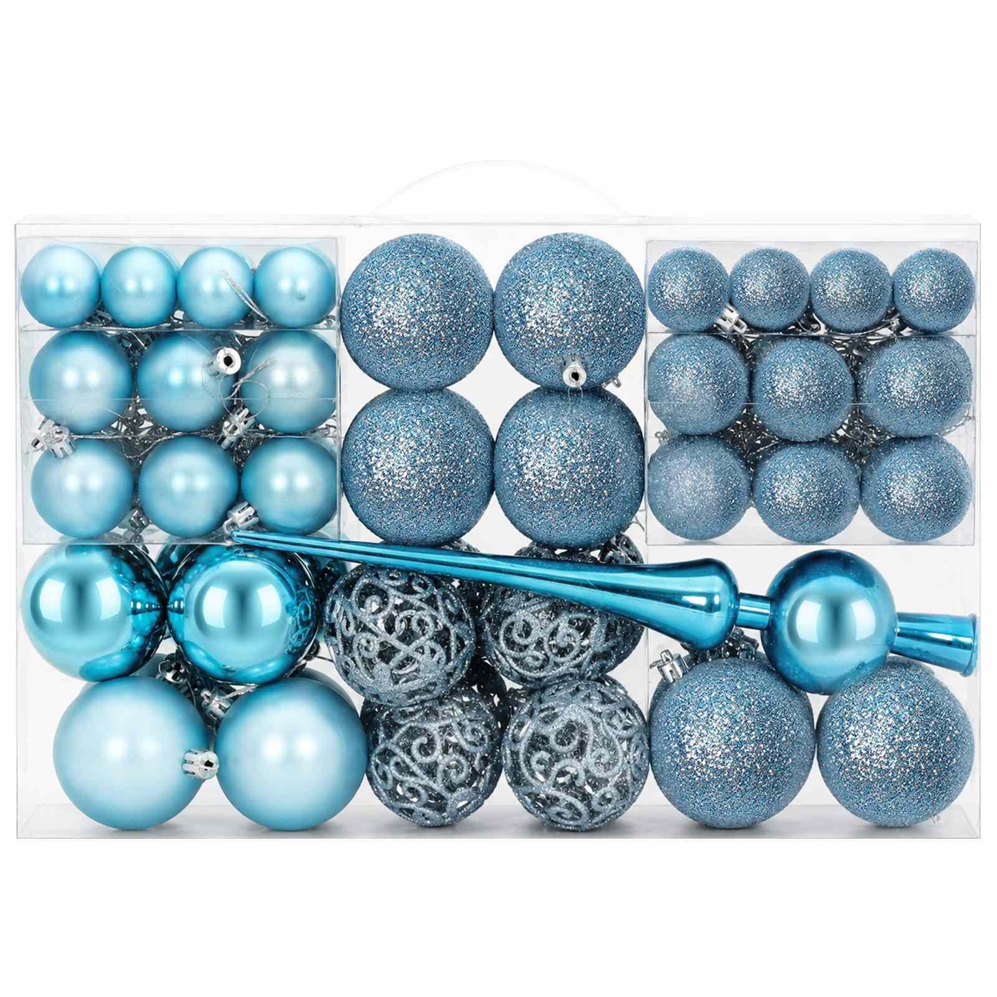 Voir la diapositive 4 : VIDAXL Ensemble de boules de Noël 111 pc Turquoise Diam. 6 cm