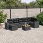 Voir la diapositive 1 : VIDAXL Salon de jardin 8 pcs avec coussins noir resine tressee