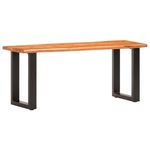 VIDAXL Banc au bord naturel du bois 110 cm Bois d'acacia solide acier