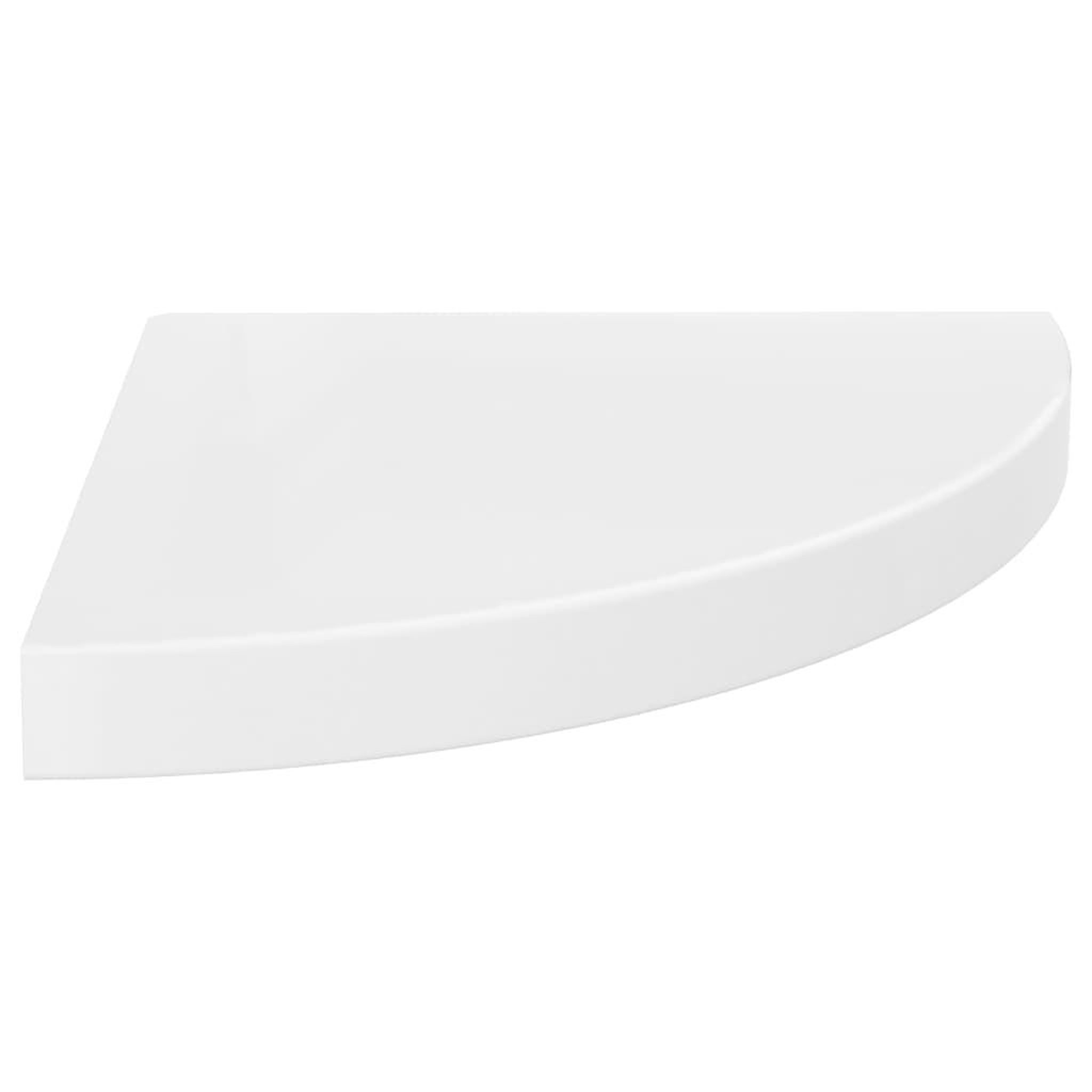 Voir la diapositive 3 : VIDAXL Etageres d'angle flottantes 4pcs blanc brillant 35x35x3,8cm mdf