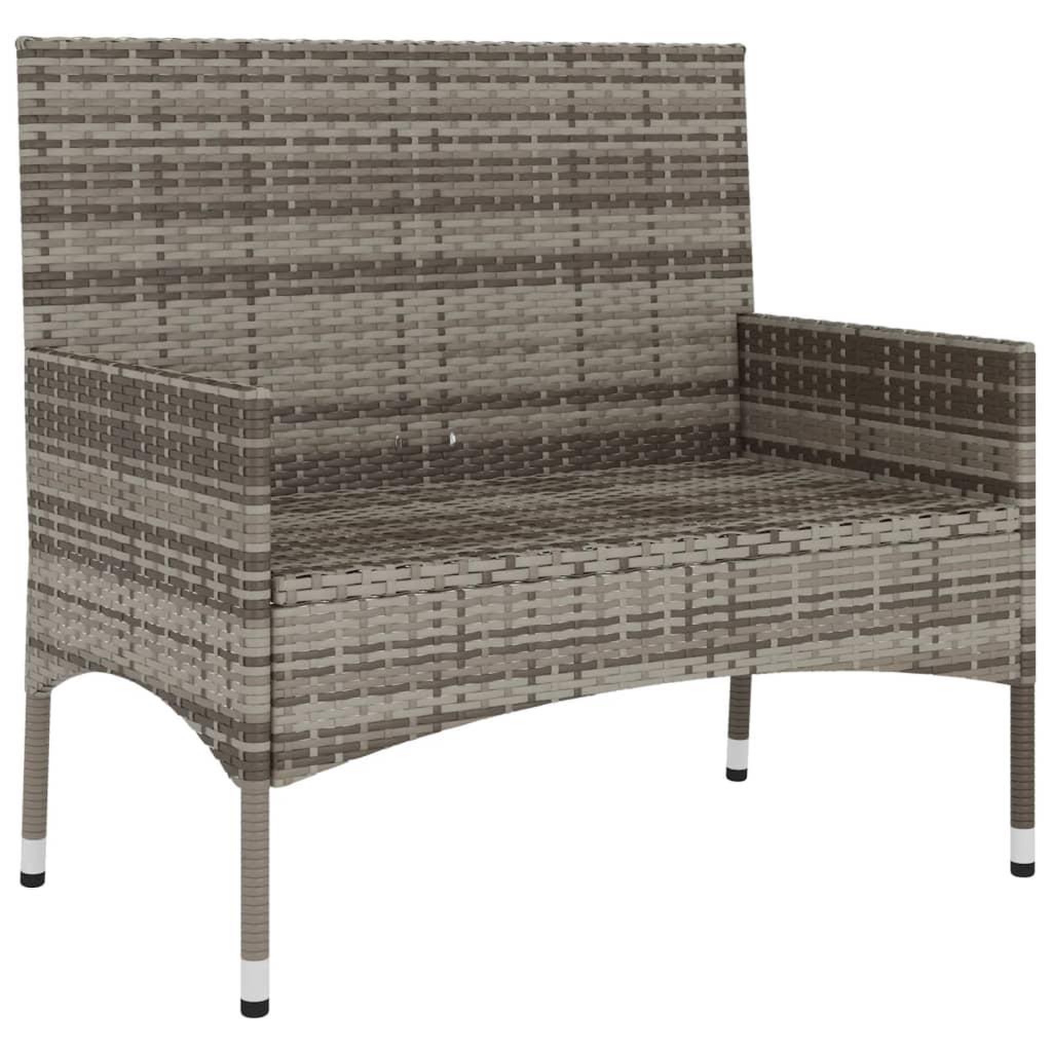Voir la diapositive 4 : VIDAXL Banc de Jardin a 2 Places avec Coussins Gris Resine Tressee