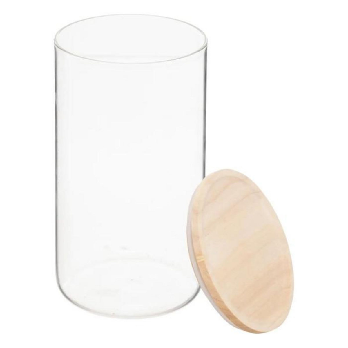 FIVE Lot de 3 Bocaux en Verre  Hermet  1L Transparent & Naturel