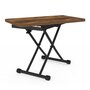 Voir la diapositive 6 : ID MARKET Table basse extensible relevable en table à manger URBANA plateau bois foncé effet vieilli pied noir design industriel