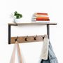 Voir la diapositive 5 : VS VENTA-STOCK Portemanteau Arlet mural 4 cintres et 1 étagère, couleur chêne/noir