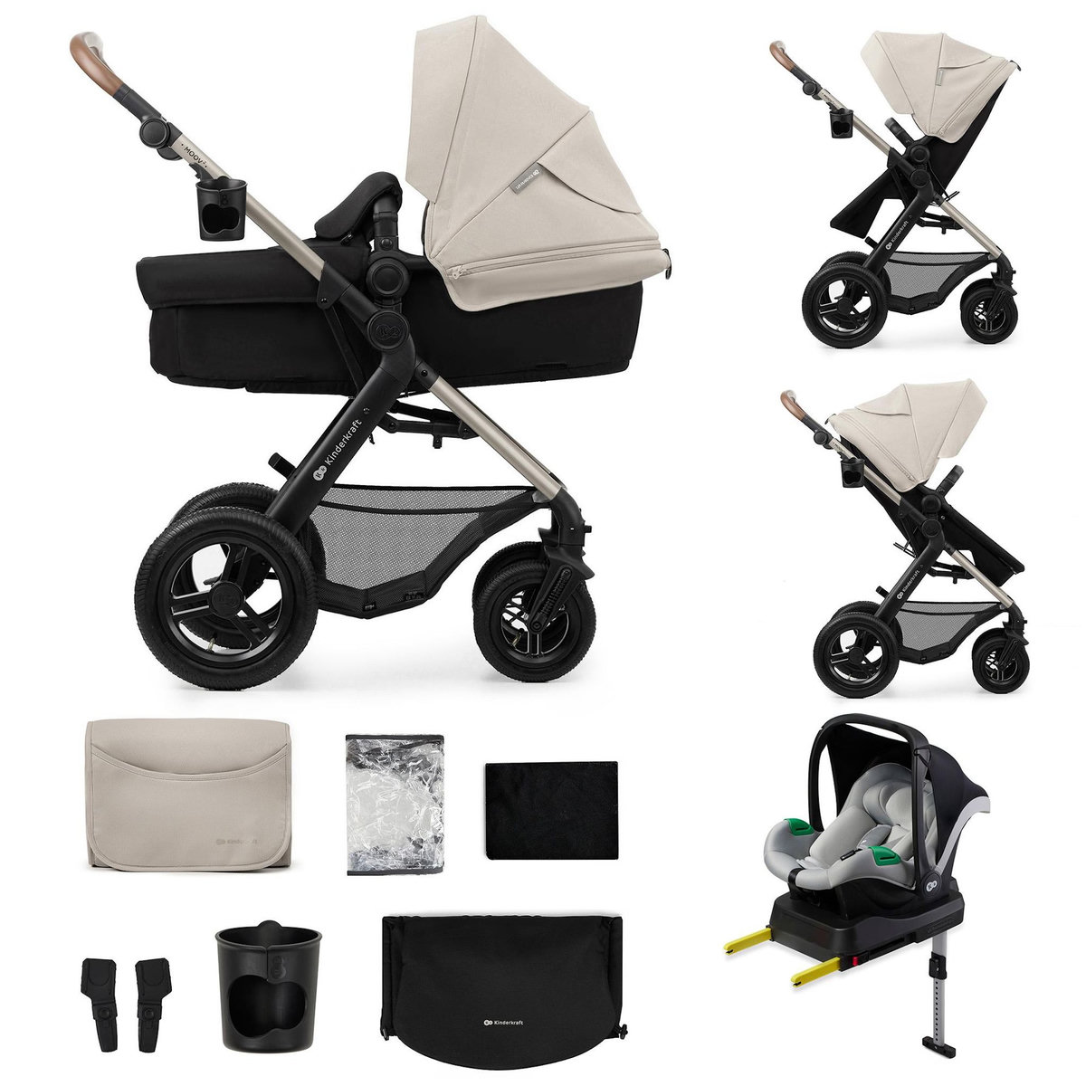 KINDERKRAFT Poussette 4en1 moov 2 pratique et confortable