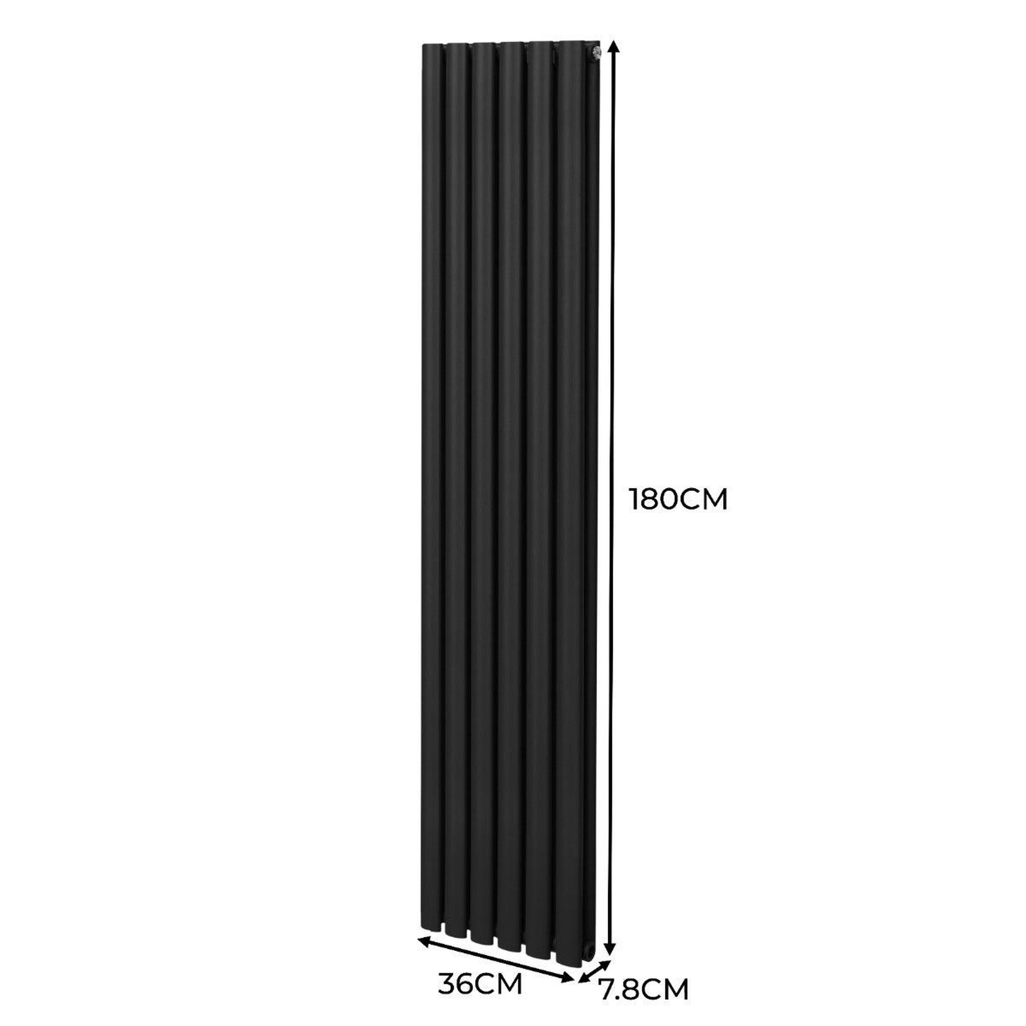 Voir la diapositive 5 : MONSTERSHOP Radiateur à colonnes ovales & robinet, 2 panneaux - 1800 x 360 mm