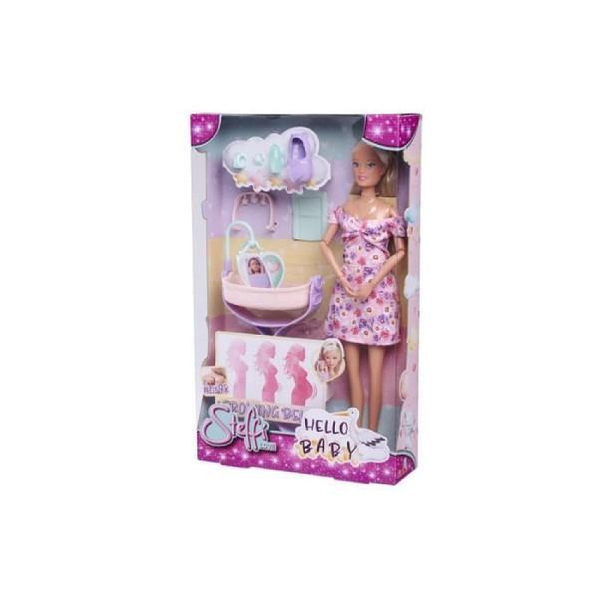 STEFFI LOVE Smoby - steffi love - future maman - poupée mannequin enceinte (29cm) - accesoires pour bébé - bouton pour faire grossir son