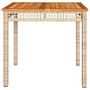 Voir la diapositive 5 : VIDAXL Table de jardin beige 80x80x75 cm resine tressee et bois acacia