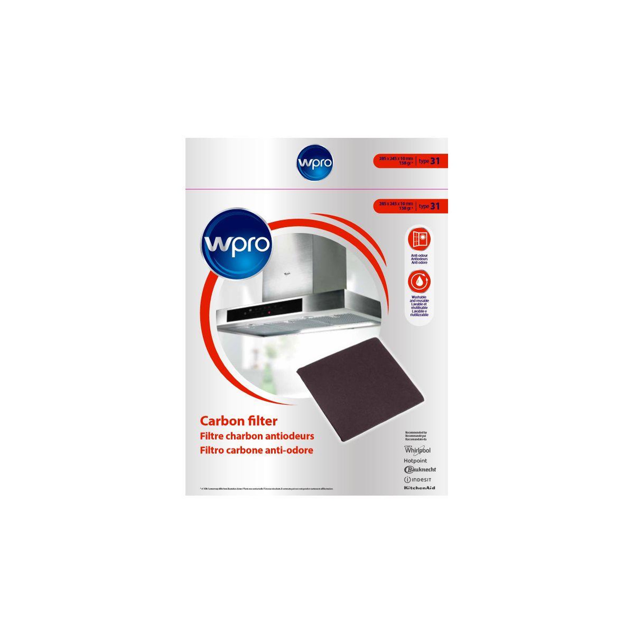 WPRO Filtre hotte fil950/1