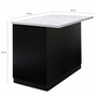Voir la diapositive 4 : ID MARKET Ilot central IVO 120 cm bois noir avec plan de travail effet marbre ALASKA