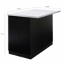 Voir la diapositive 4 : ID MARKET Ilot central IVO 120 cm bois noir avec plan de travail effet marbre ALASKA