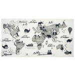 Paris Prix Tapis Enfant  Mappemonde  70x140cm Blanc & Gris