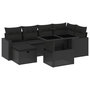 Voir la diapositive 2 : VIDAXL Salon de jardin 7 pcs avec coussins noir resine tressee