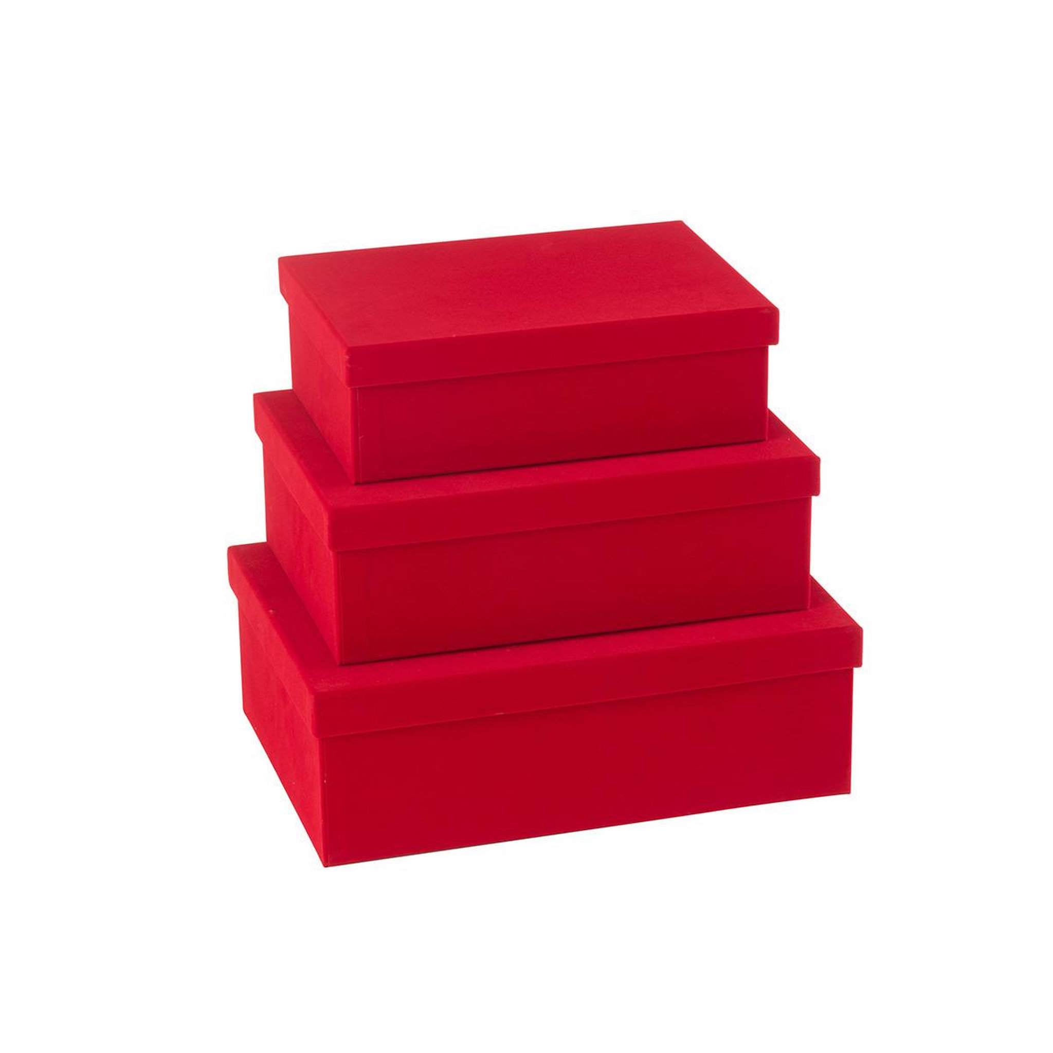 Voir la diapositive 2 : J-LINE Lot de 3 boîtes de rangement  vaughn  36cm rouge