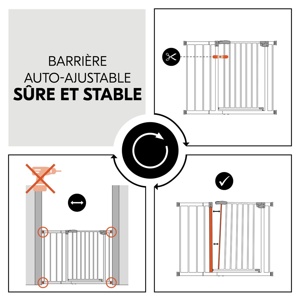HAUCK Barrière de sécurité Clear Step Set 2 +21 cm Blanc
