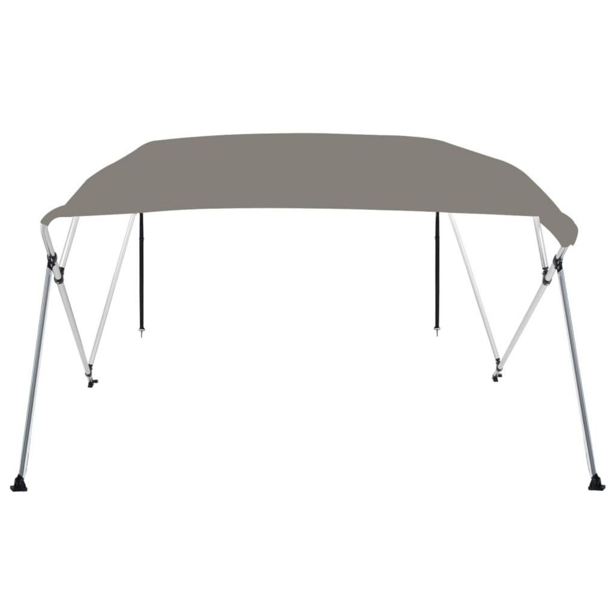 VIDAXL Auvent bimini a 4 arceaux gris 243x196x137 cm