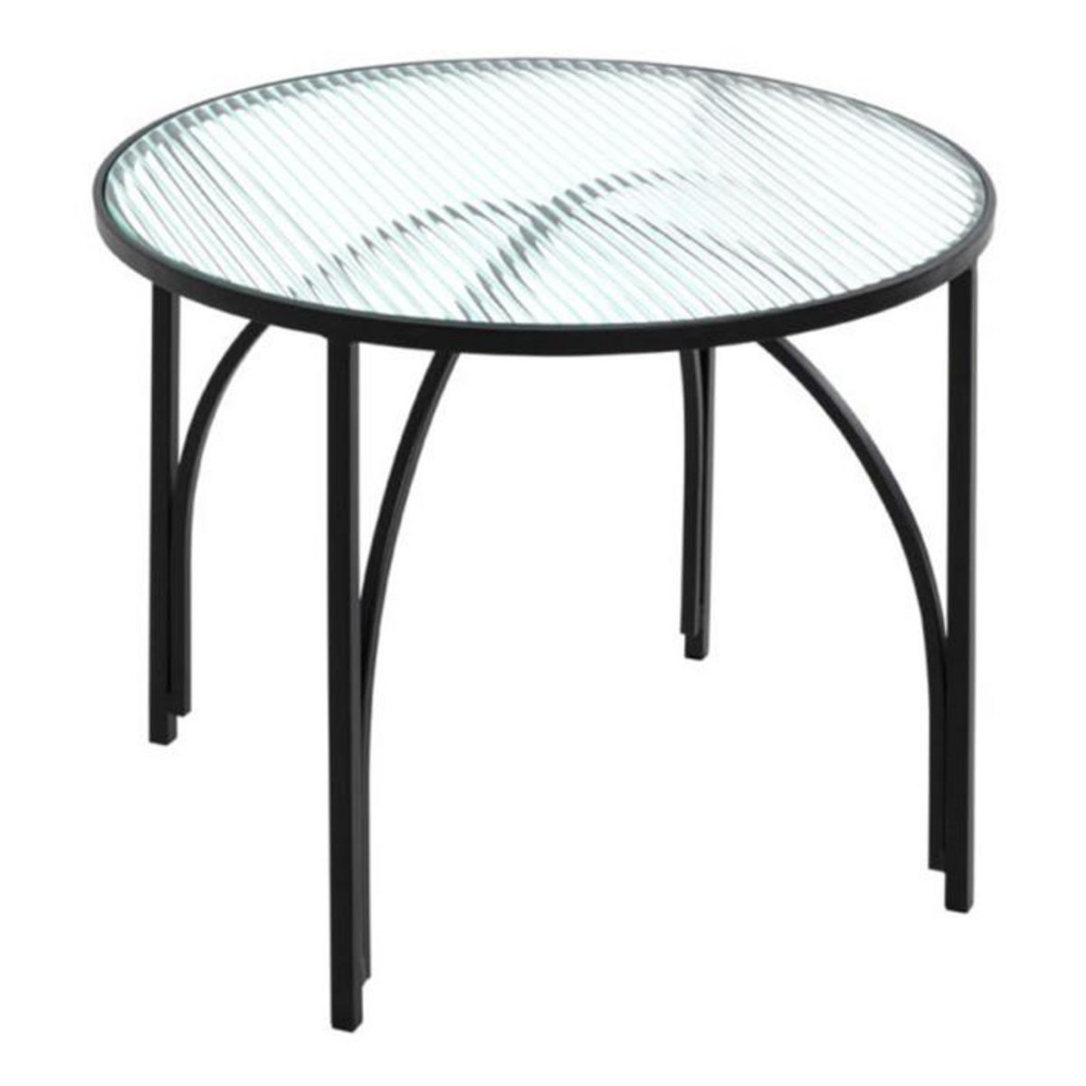 Paris Prix Table d'Appoint Ronde Design  Ondulé  50cm Noir