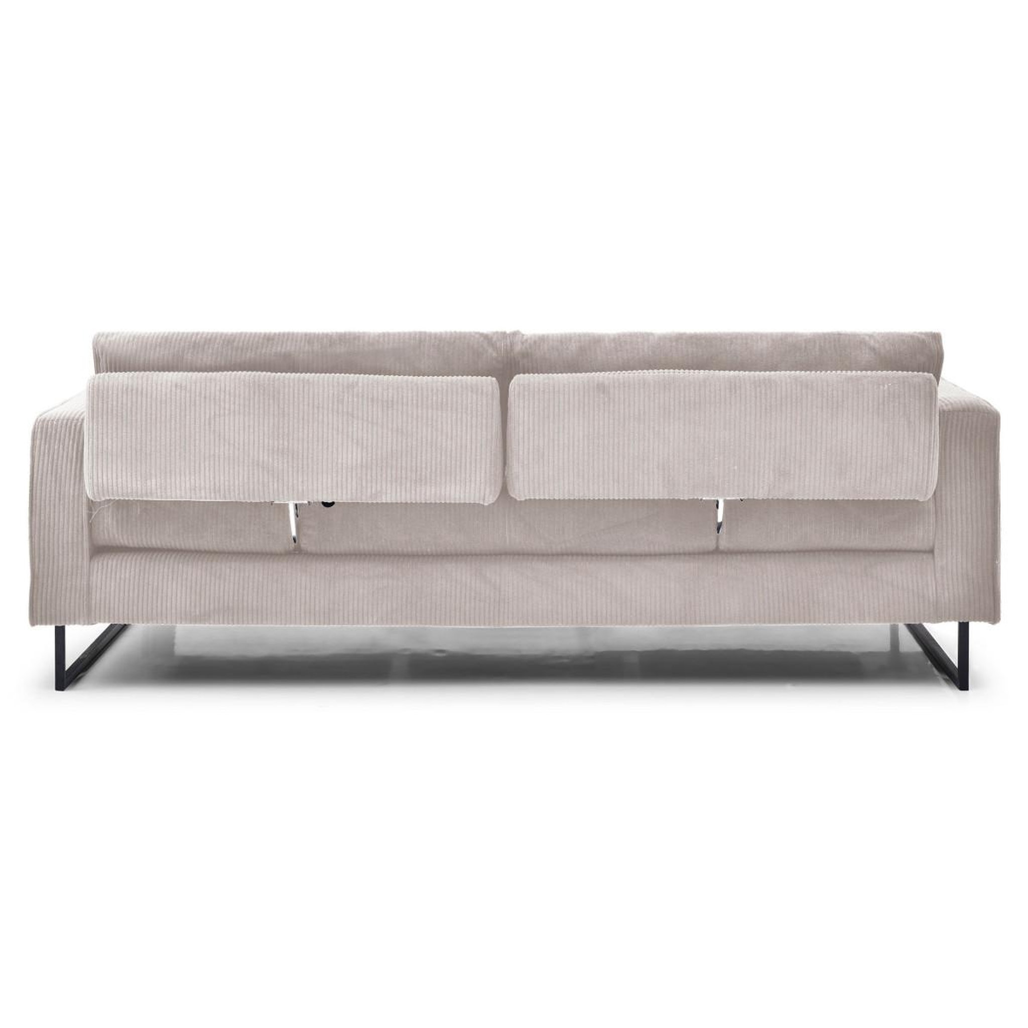 Voir la diapositive 3 : Paris Prix Canapé convertible 3 places en velours côtelé  thai  207cm beige