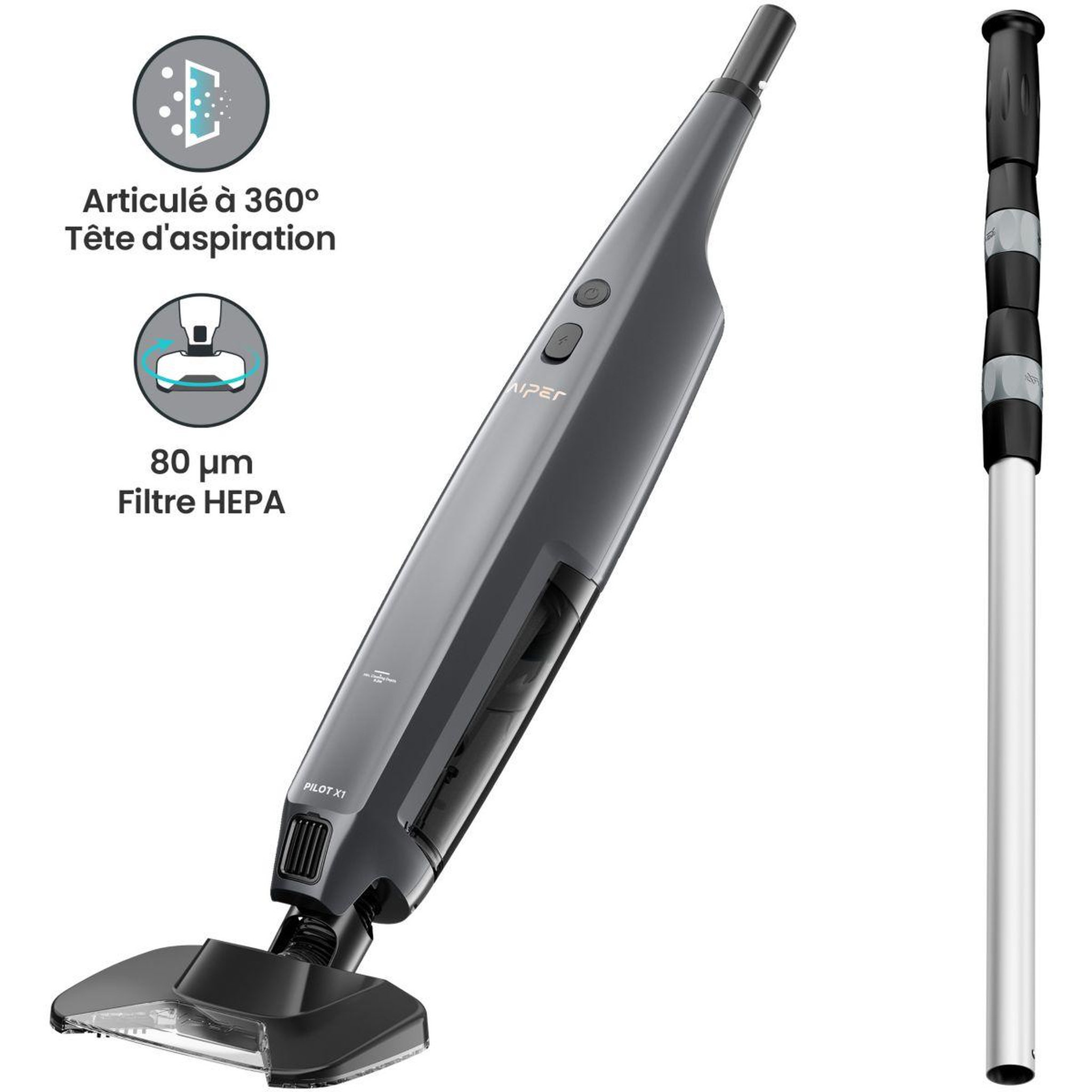 Voir la diapositive 2 : AIPER Aspirateur de piscine pilot flow x1