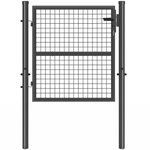 ID MARKET Portillon de jardin 105 x 100 cm en acier avec serrure et poignée gris anthracite