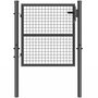 Voir la diapositive 1 : ID MARKET Portillon de jardin 105 x 100 cm en acier avec serrure et poignée gris anthracite
