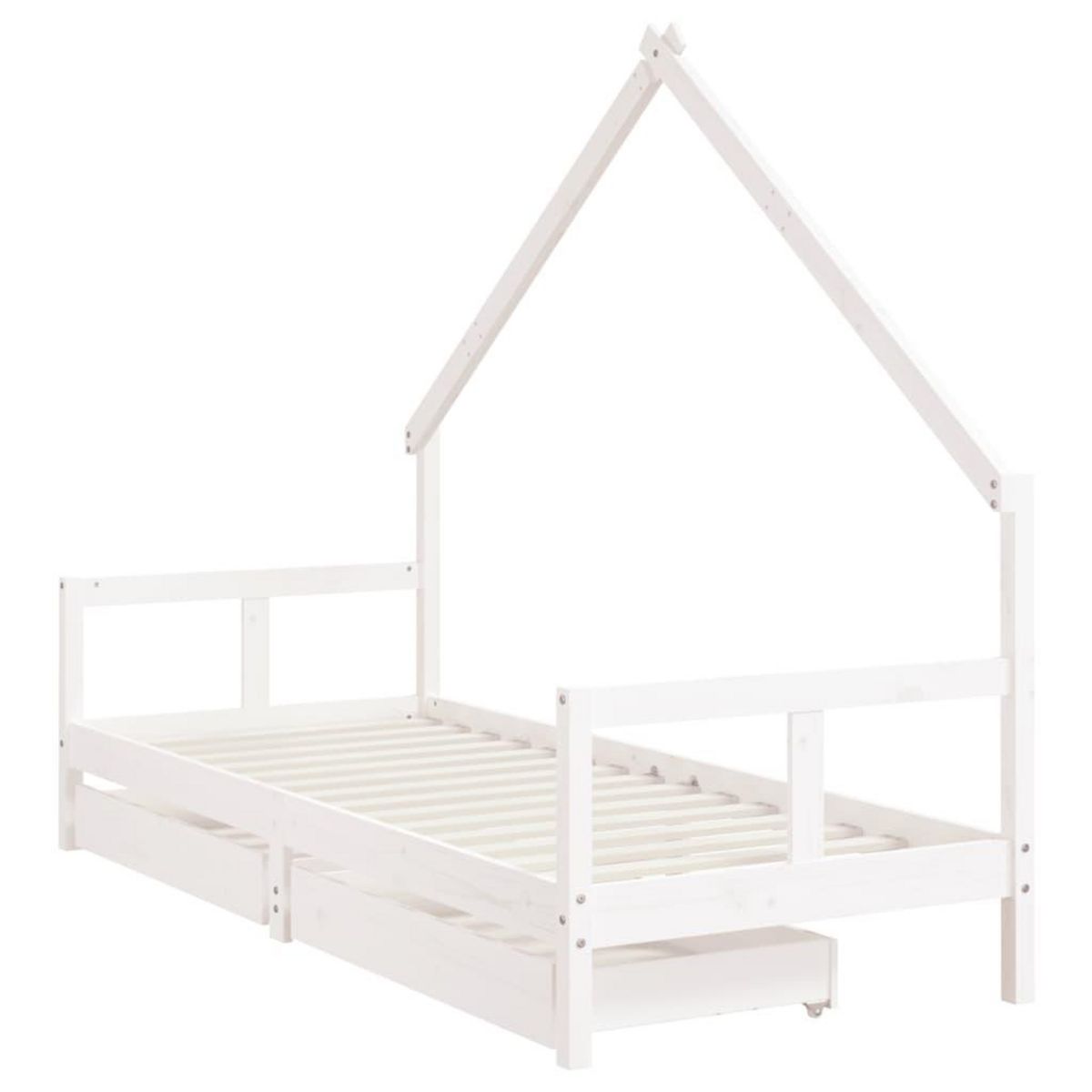 VIDAXL Cadre de lit enfant tiroirs blanc 80x200 cm bois de pin massif