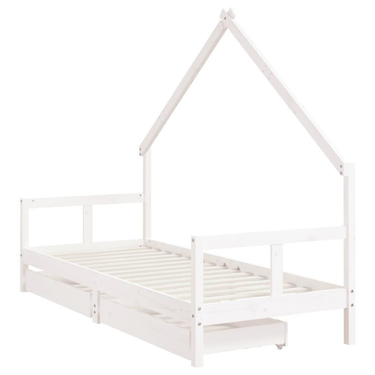 VIDAXL Cadre de lit enfant tiroirs blanc 80x200 cm bois de pin massif