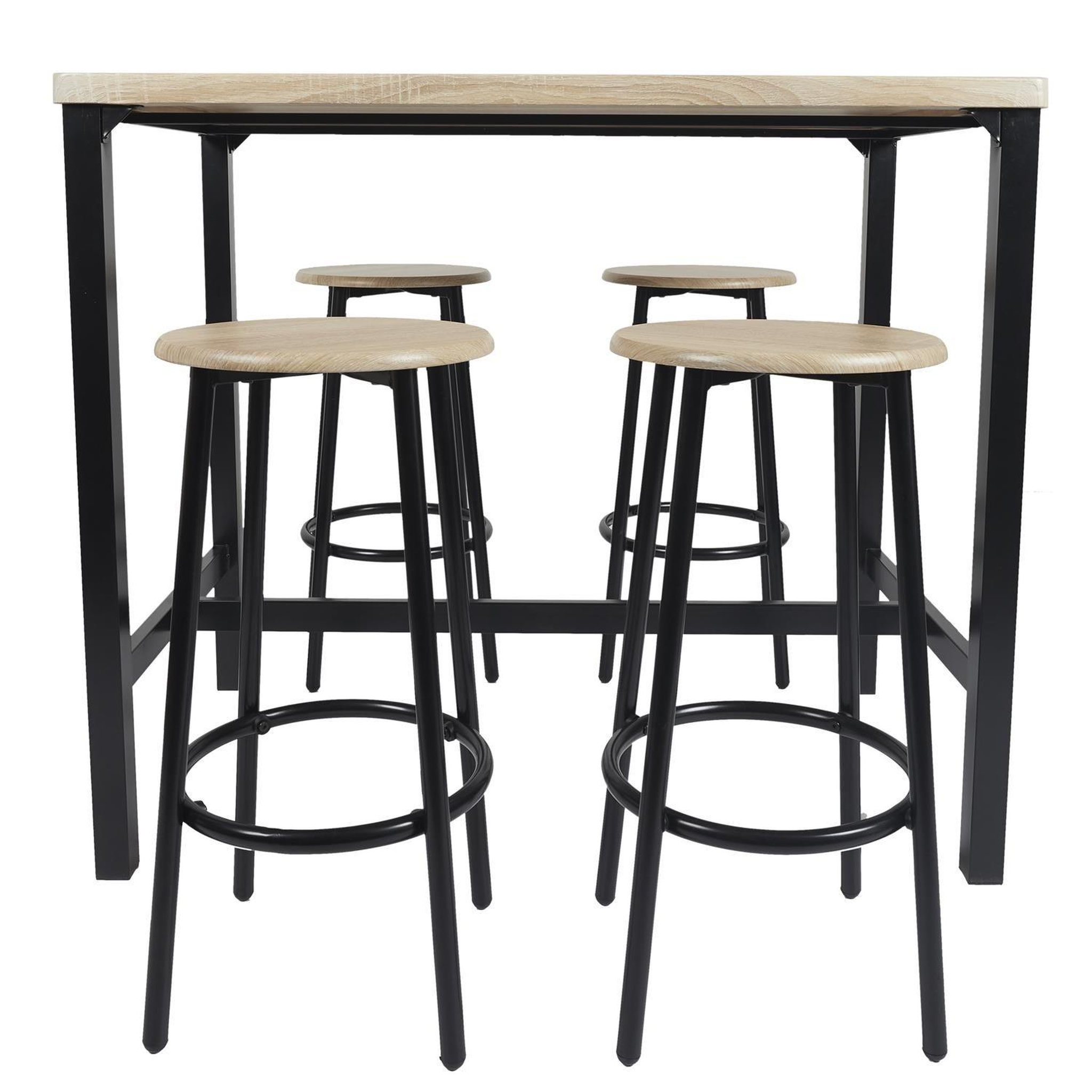 The Home Deco Factory Ensemble mange debout et 4 tabourets kalo - marron et noir
