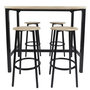 Voir la diapositive 1 : The Home Deco Factory Ensemble mange debout et 4 tabourets Kalo - Marron et noir