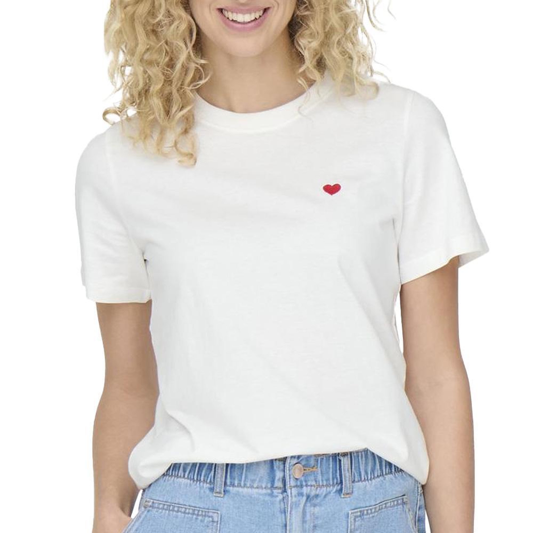 JACQUELINE DE YONG T-shirt Blanc Femme JDY Pisa 15298612. Coloris disponibles : Blanc