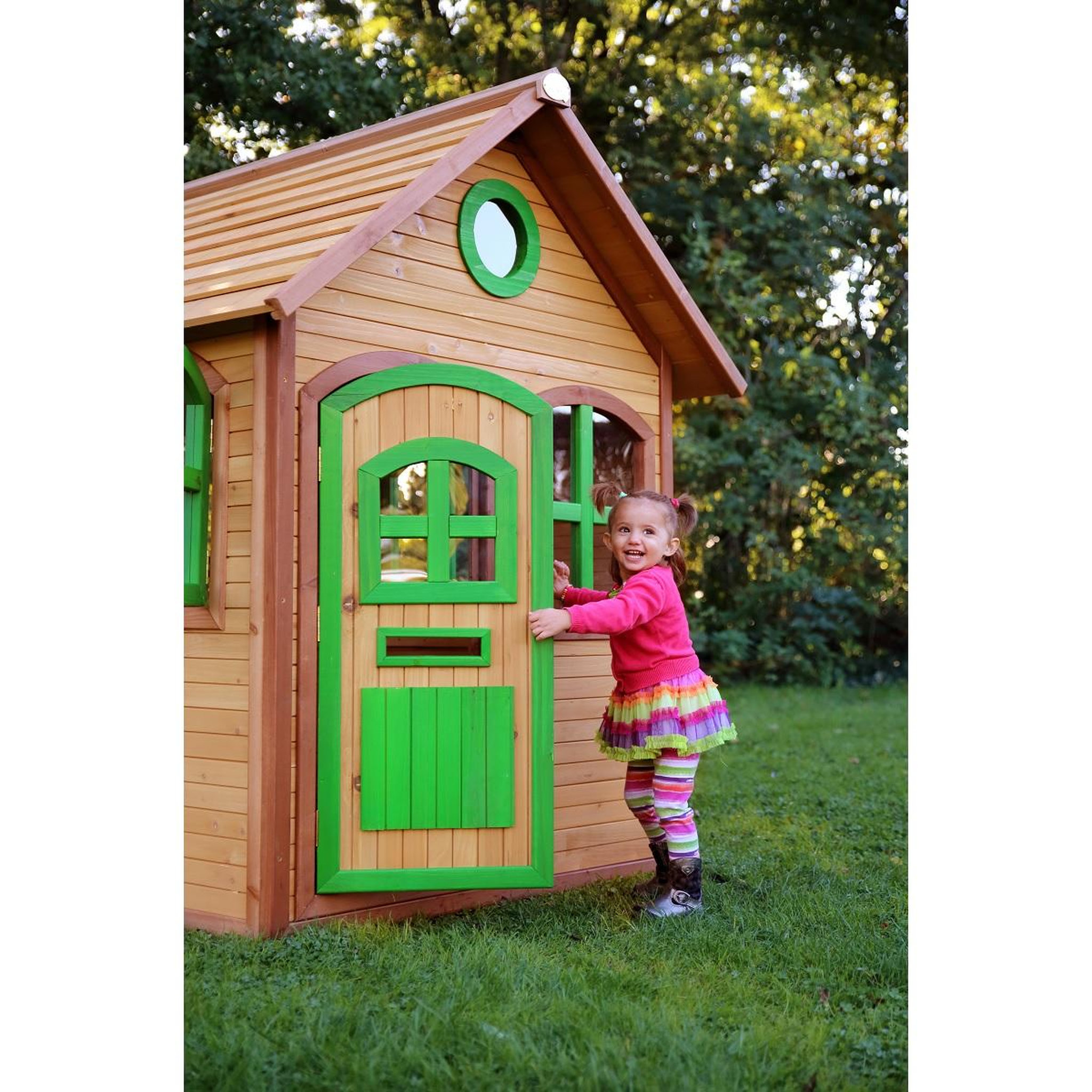 Voir la diapositive 4 : PRAGMA Cabane de jardin pour enfant - Bois - H1.74m - Julia