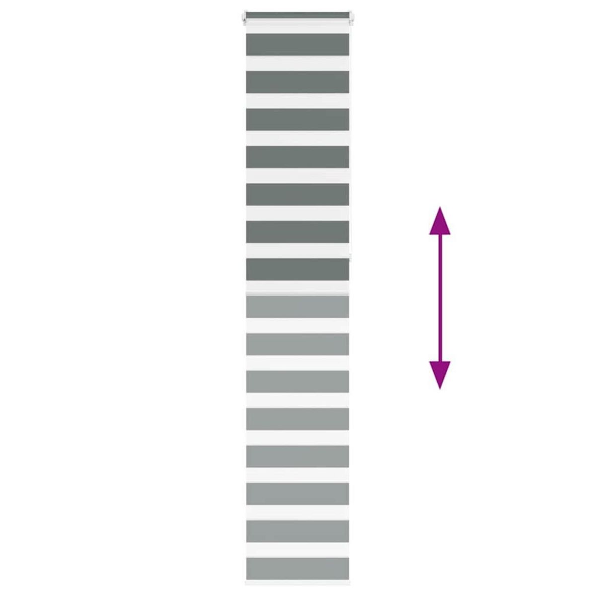 VIDAXL Store zebre gris fonce largeur du tissu 40,9 cm polyester