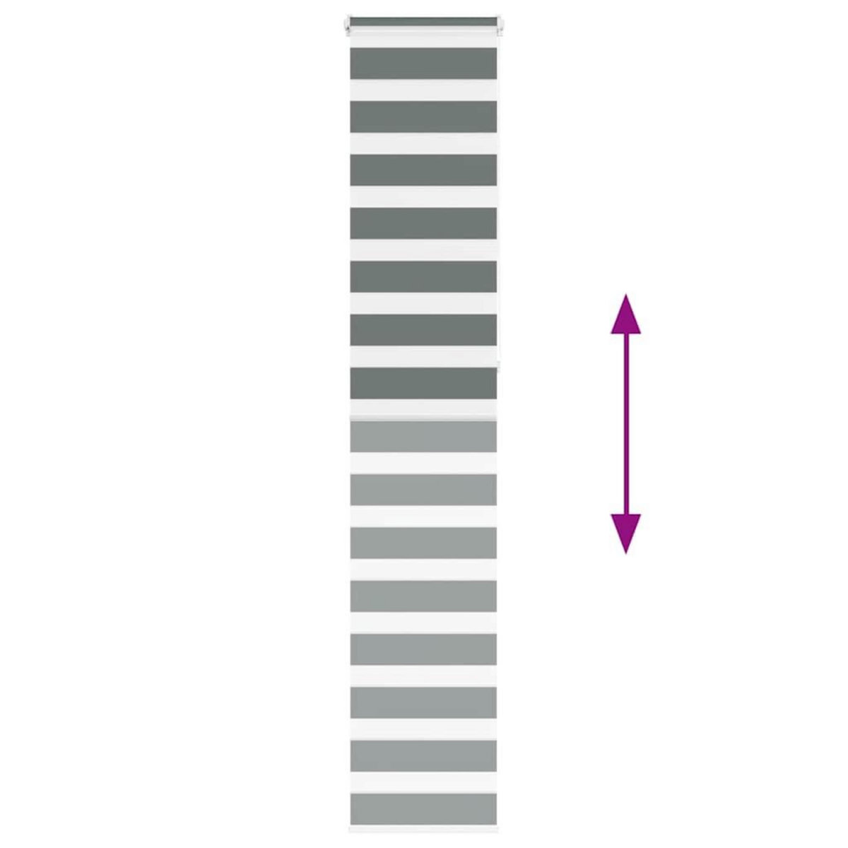 VIDAXL Store zebre gris fonce largeur du tissu 40,9 cm polyester