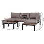 Voir la diapositive 3 : OUTSUNNY Ensemble salon de jardin d'angle design contemporain 5 places coussins marron table basse alu. noir et imitation bois