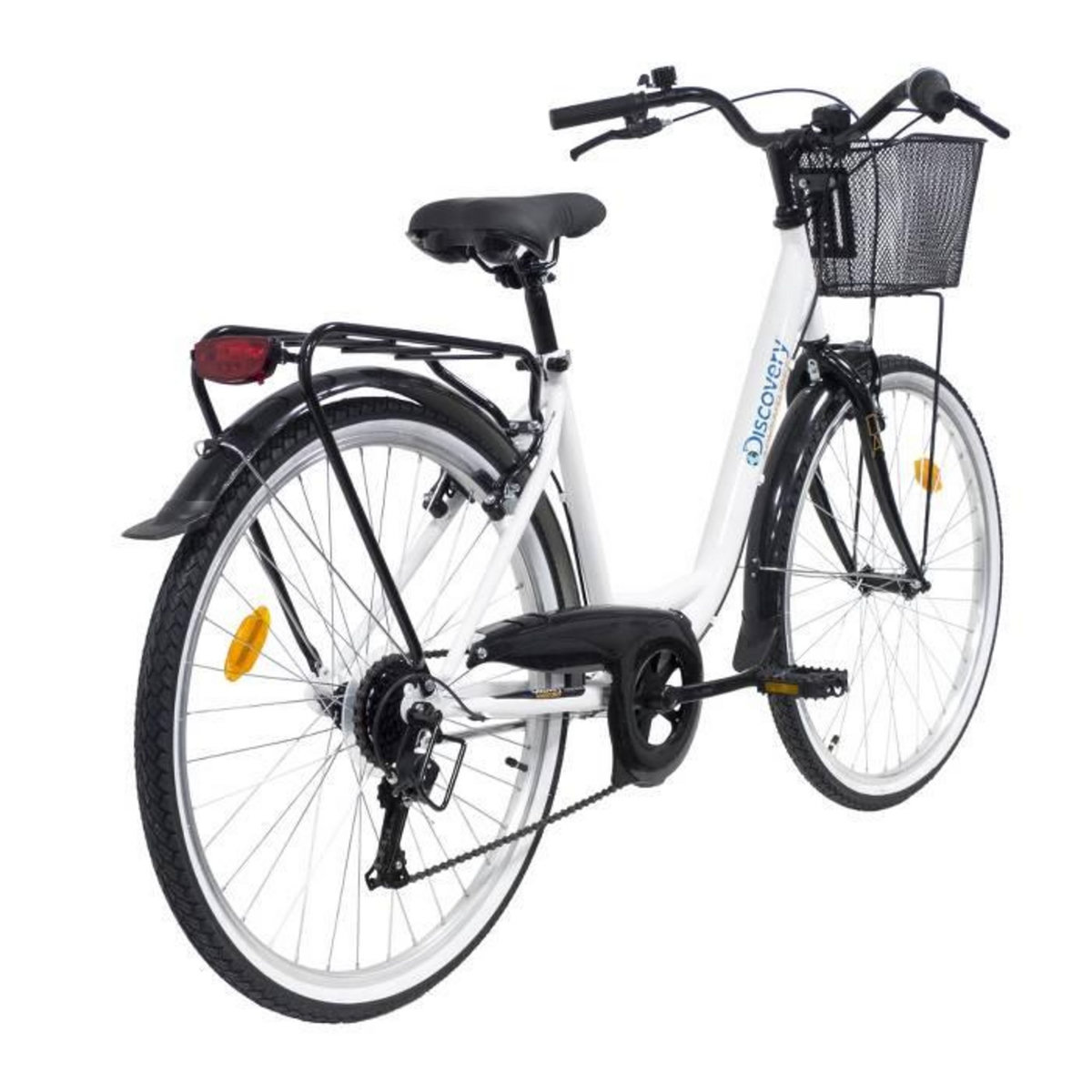 DISCOVERY ADVENTURES Vélo de ville 26'' Retro Femme  Discovery Adventures  équipé de 6 Vitesses Shimano et équipement Complet City avec panier.