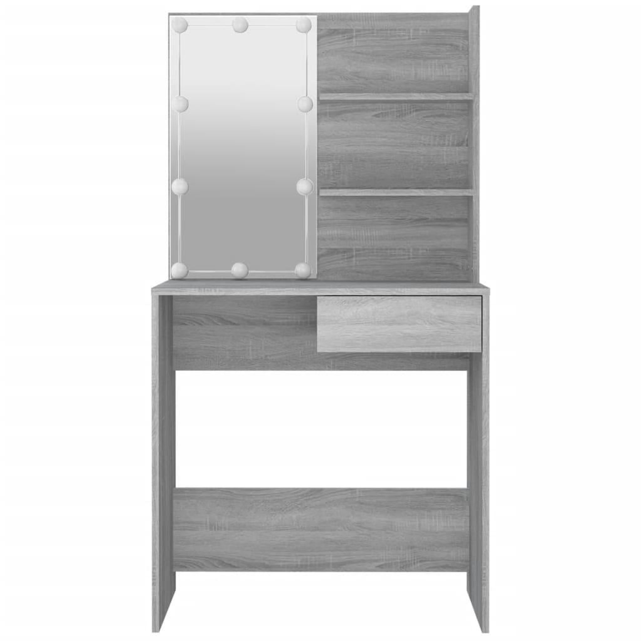 Voir la diapositive 5 : VIDAXL Coiffeuse avec LED Sonoma gris 74,5x40x141 cm